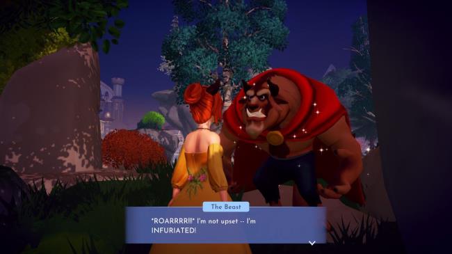 The Beast is infuriated in Disney Dreamlight Valley