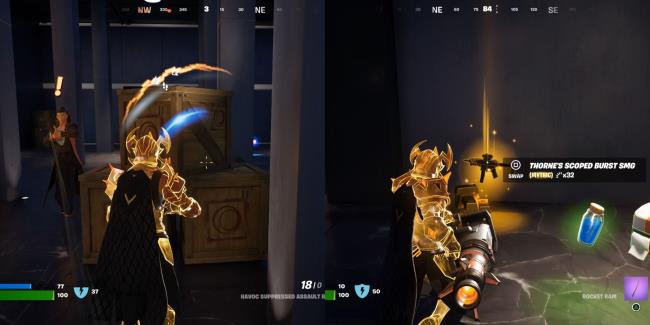 Kado Thorn and Mythic Scoped Burst SMG in C4S4 Fortnite