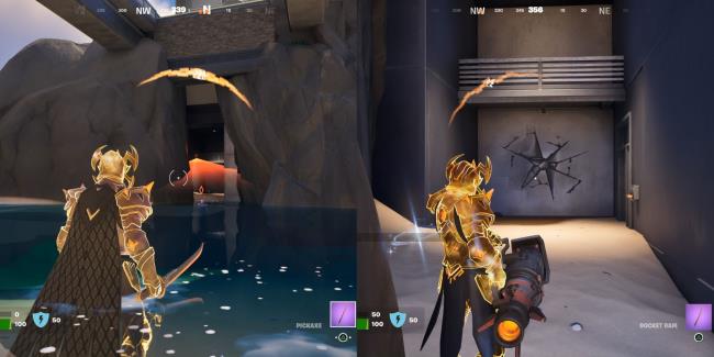 A view of the tunnel entrance under the bridge at Eclipsed Estate in Fortnite