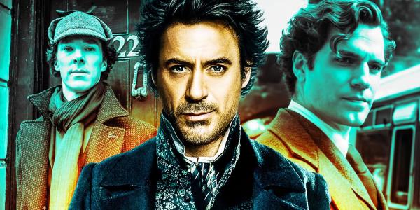 Sherlock Holmes Collage with Cumberbatch, Downey and Cavill